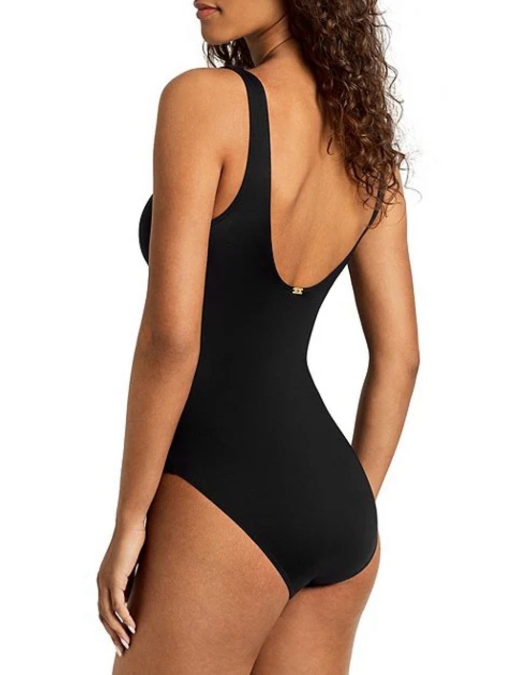 NWT Lauren Ralph Lauren Black Ring Front One Piece Swimsuit Size 4 - Picture 3 of 15
